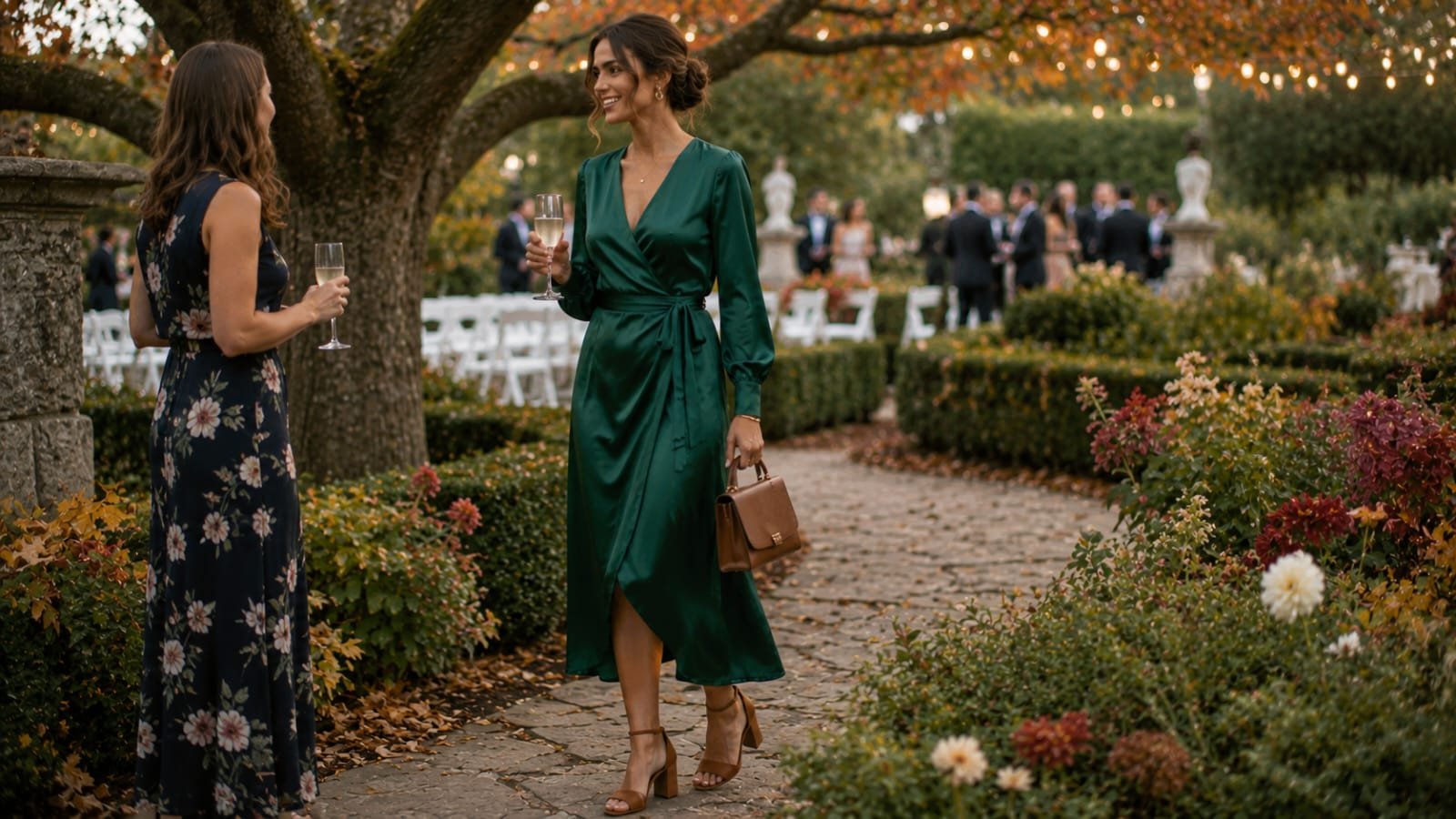 emerald green fall wedding guest dress