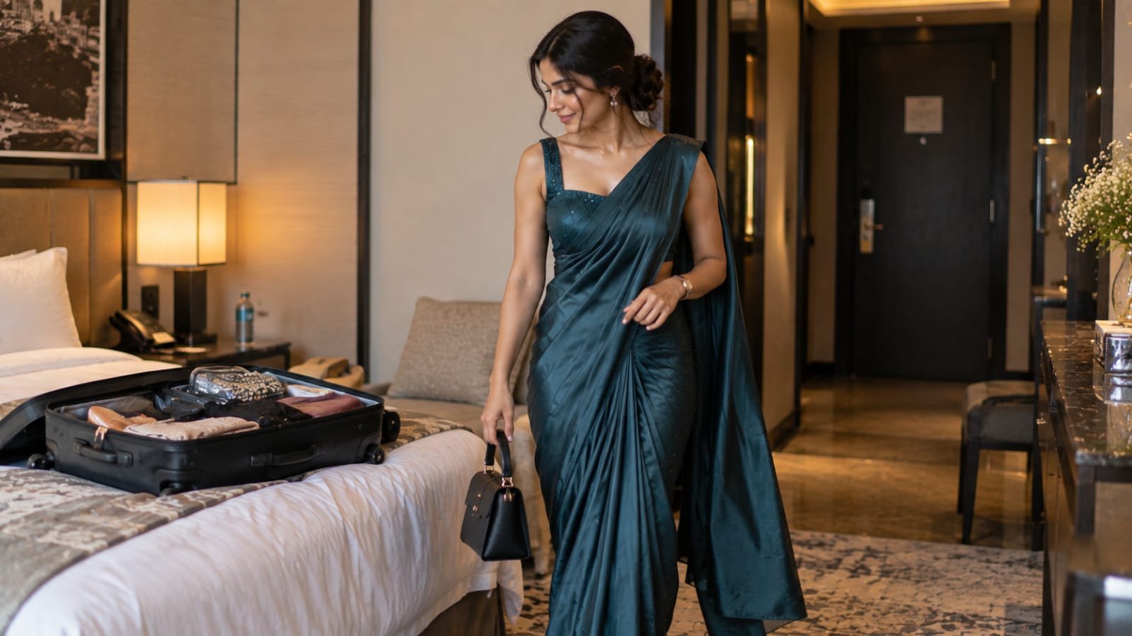 Travel-Friendly Ready to Wear Saree Look